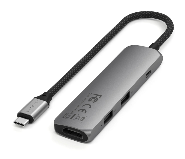 Satechi 4-in-1 USB-C Slim Multiport Adapter 4K USB-C, szary STP4SM - 1358259 - zdjęcie 2